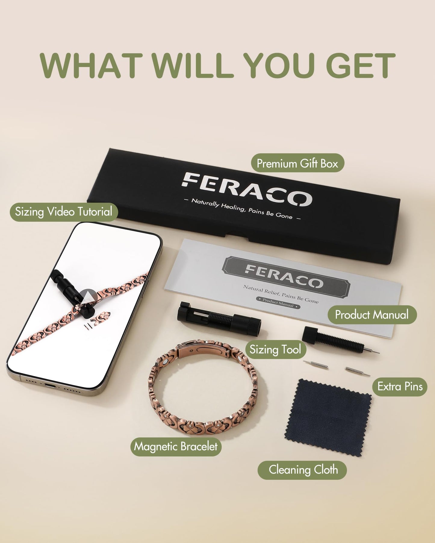 Feraco Pure Copper Bracelets for Women, Ultra Strength Magnetic Bracelet for Women with 3800 Gauss Magnet & Sparkling Cubic Zirconia, Flower Jewelry Gift, Infinite Symbol (Copper)