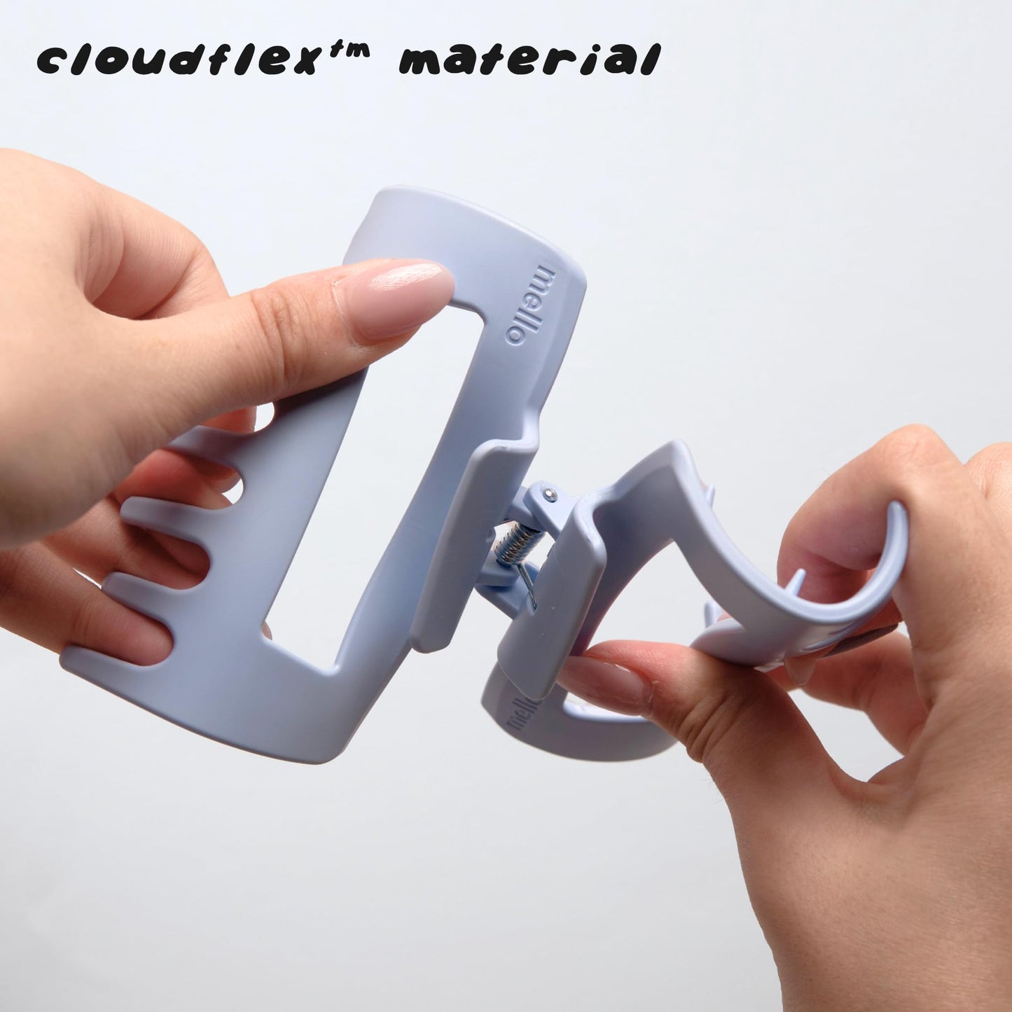 The Original Mello Hair Claw Clip Squishy Claw Clip Made in Korea Patent Pending 30021976 (White, Medium)