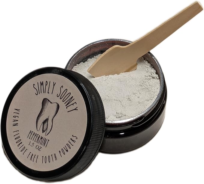 Simply Sooney Fluoride Free Remineralizing Toothpaste Powder I Vegan I Gluten Free I Organic Peppermint Essential Oil 1.5oz