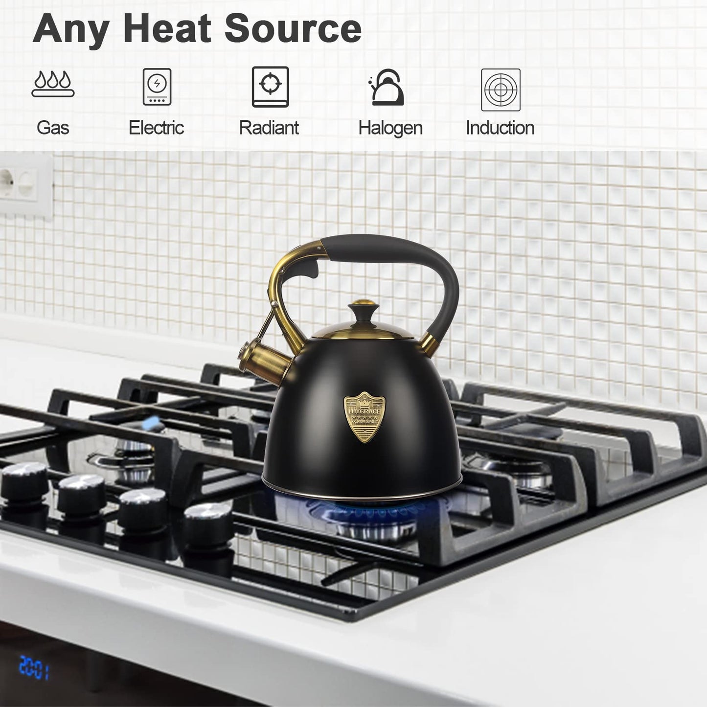 Tea Kettle -2.9 Quart Tea Kettles Stovetop Whistling Teapot Stainless Steel Tea Pots for Stove Top Whistle Tea Pot