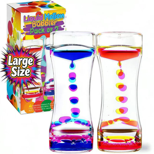 YUE MOTION Liquid Motion Bubbler Visual Sensory Toys, Liquid Bubbler for Kids and Adults– New Big Calming Bubbler Toy- Colorful Liquid Hourhlass for School Supplier, Novelty Gifts, Desk Decor