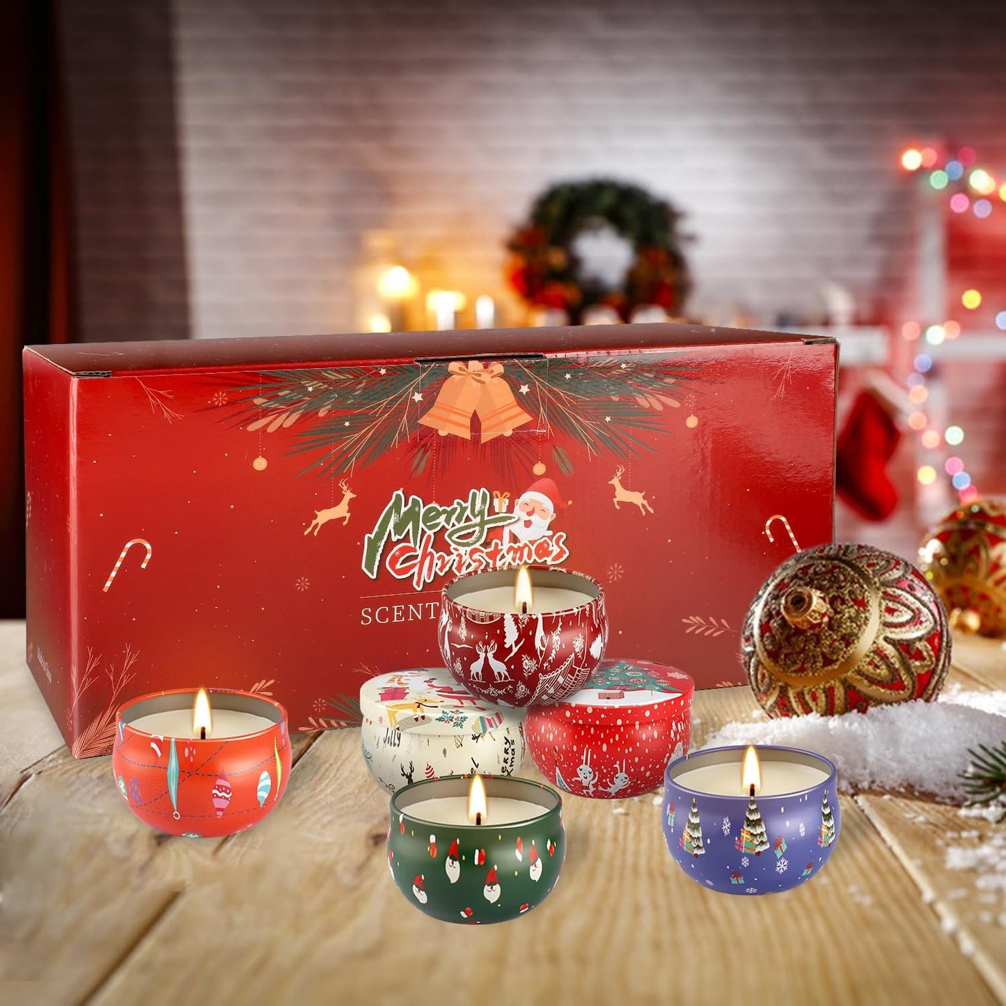 24 Packs Christmas Scented Candles Gift- Aromatherapy Candle-2.5oz Soy Wax-Long Lasting Burn time, Christmas,Advent, Thanksgiving Gifts, Home Decor