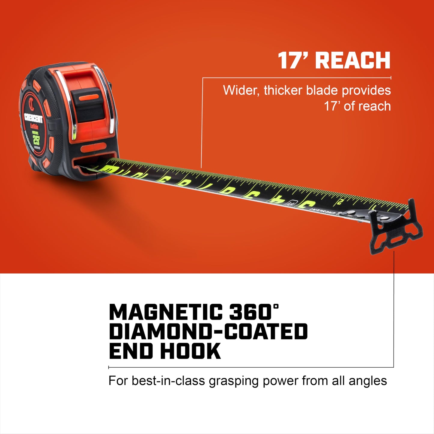 Crescent Lufkin 25 Ft. SHOCKFORCE NITE EYE Magnetic Tape Measure | LM1325B-02