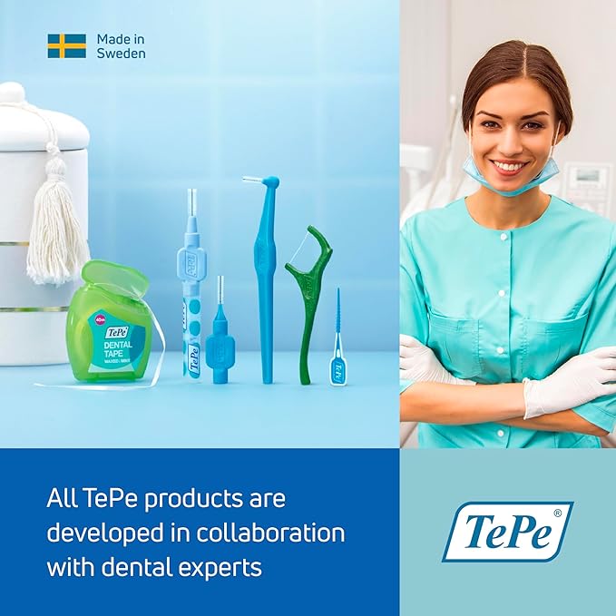 TePe Bridge and Implant Floss for Dental Implants, Bridges, and Braces, Dental Flossers, 30 Pieces (Pack of 2)