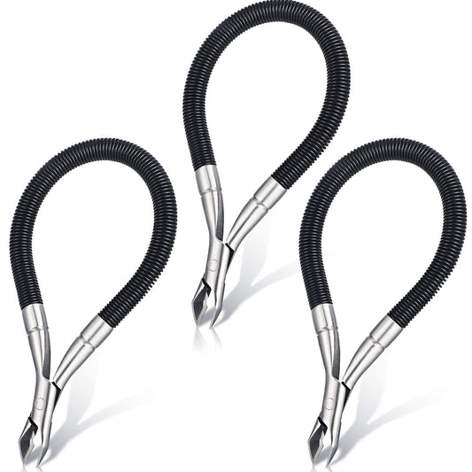 3 Pieces Spring Cuticle Trimmer, Spiral Shear Dead Skin Remover Nipper Easy to Remove Pedicure Manicure Tools for Nails