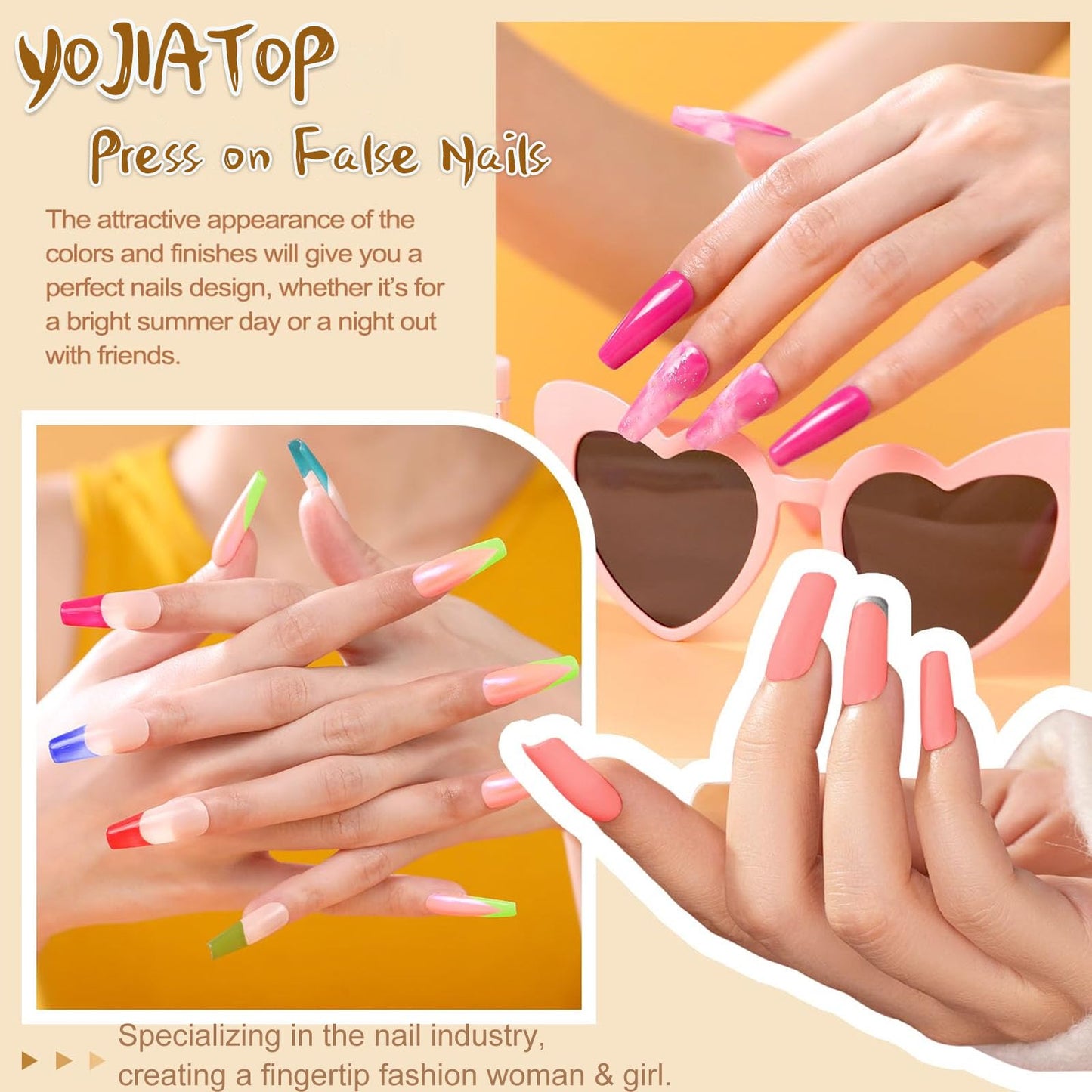 Fall Press on Nails Medium Coffin Fake Nails with Maple Leaves Dot Designs Glossy Nails Press ons Brown Gradient Glue on Nails Autumn Acrylic Artificial Stick on Nails for Women 24Pcs