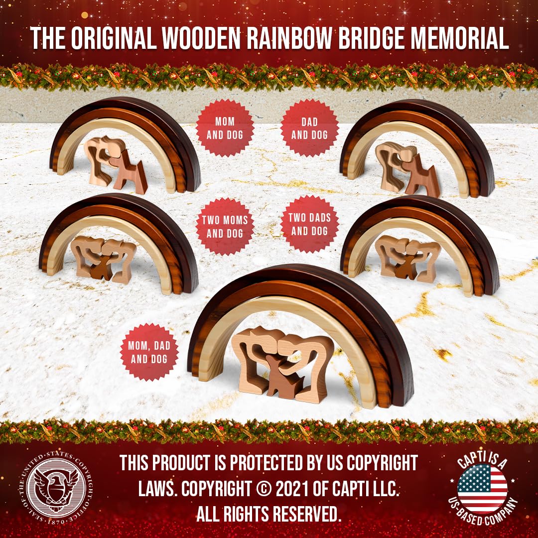 Capti Rainbow Bridge Dog Memorial Gifts, Cat Memorial Gifts - I'll Meet You at The Rainbow Bridge - Pet Loss Gifts, Bereavement, Sympathy Keepsake Dog Mom, Dog Dad for Loss of Pet (Dog and Mom)