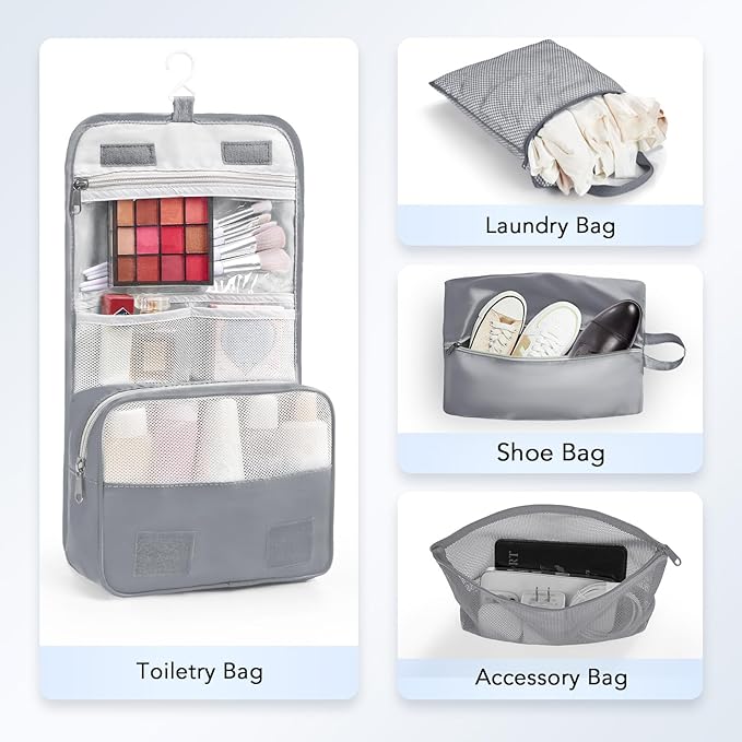 10 Set Compression Packing Cubes for Travel Essentials,Compressible Expandable Packing Cubes for Suitcase,OlarHike Luggage Organizer Bags for Travel,Handy Helper for Organizing Clothes(Gray)