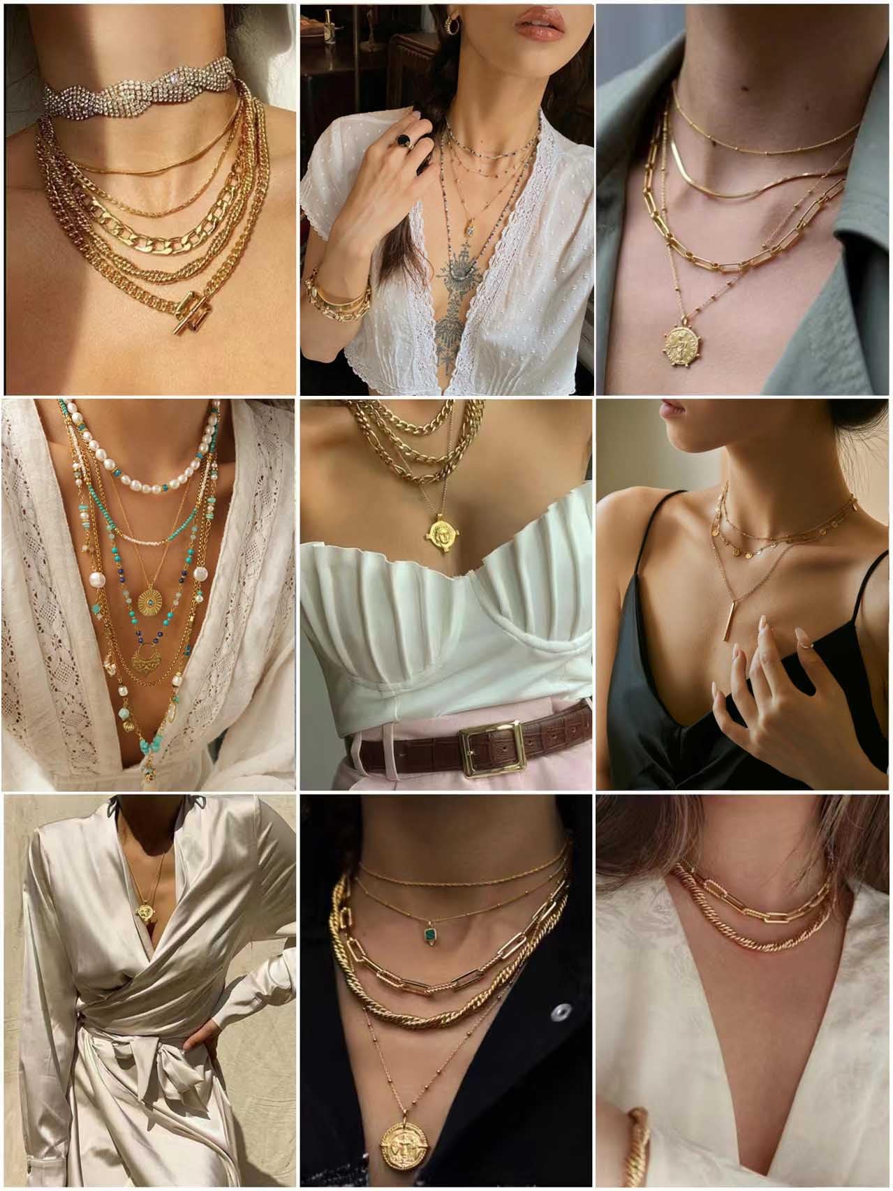 Layering Magnetic Necklace Clasps, Multiple Necklace Clasp,Necklace Clasps for Layered Look，Stainless Steel Chain Link Clasps for Necklaces and Bracelets, Silver, Gold (3 Golden B)
