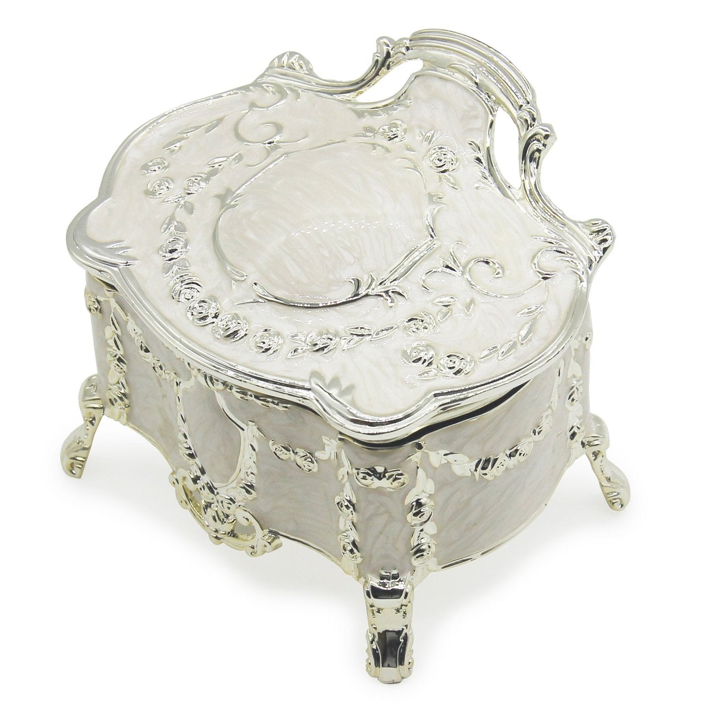 AVESON Luxury Vintage Metal Alloy Jewelry Box Ring Trinket Case Christmas Birthday Gift, Medium