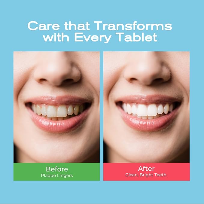 Happy Cleaner Toothpaste Tablets – Mint Lime Flavor, Fluoride-Free Chewable Toothpaste with Nano Hydroxyapatite, Travel-Friendly, Zero-Waste Oral Care, 30 Tablets
