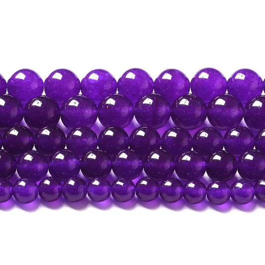 90pcs 4mm Natural Amethyst Jade Stone Round Loose Spacer Beads for DIY Jewelry Making Necklaces Bracelets Healing Energy Beads (4mm, Amethyst Jade)