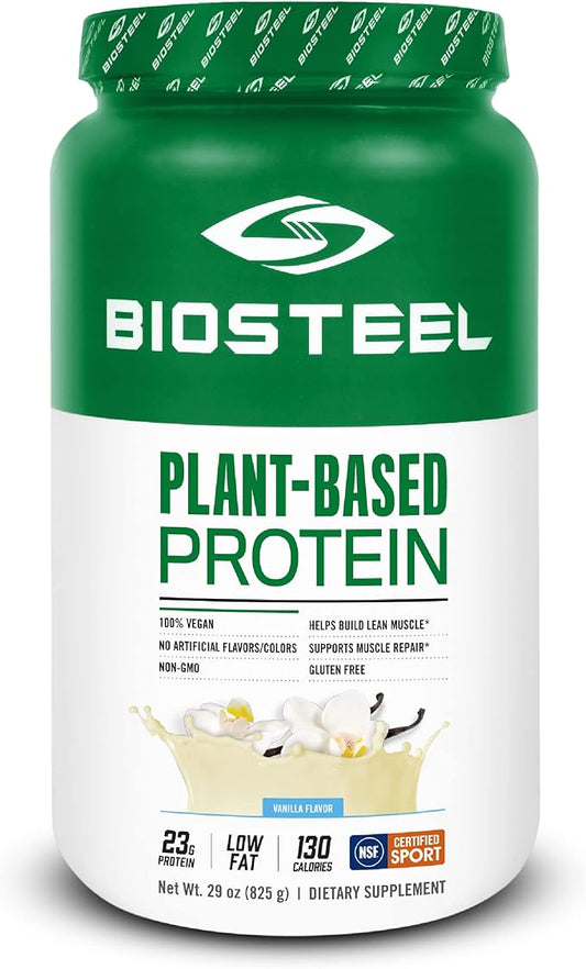BioSteel Vegan Protein Powder - Vanilla, NSF for Sport, 1.8 lbs, 22g Protein, 25 Servings - Plant Based Protein Powder with Brown Rice, Pea & Pumpkin Seed - Premium Plant Protein Powder