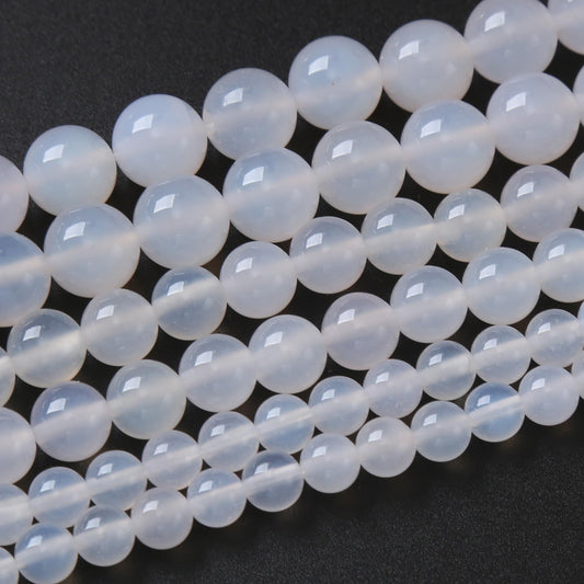 90PCS 4MM White Opal Natural Gemstone Round Stone Beads for Jewelry Making DIY Energy Stone Healing Power Bracelet 15"