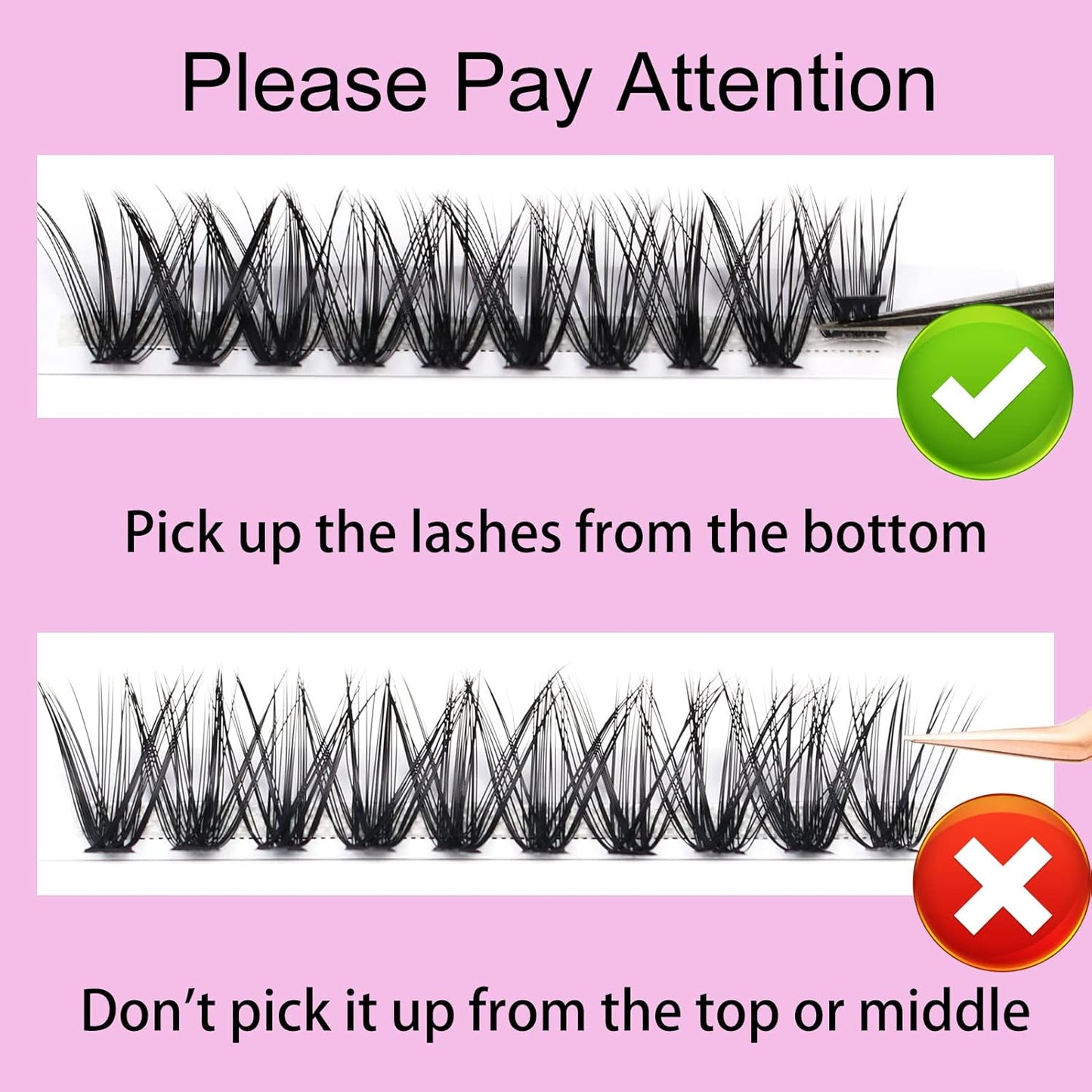 Lash Clusters LAUBESS Individual Lashes Waterproof Eyelash Clusters Mixed Tray Cluster Eyelash Extensions Soft Cluster Lashes for Beginners (40D-D-12)