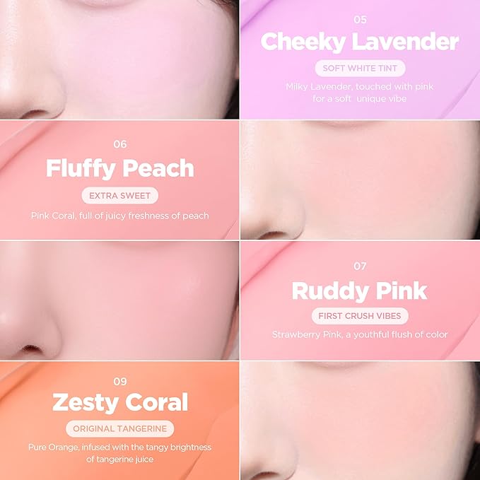 lilybyred Luv Beam Cheek Balm | Heart-Shaped Korean Cream Blush, Semi-Matte Finish, Long-Lasting, Blendable & Buildable, Soft Creamy Texture, Lightweight, Natural Flush, 0.12 oz. (06 Fliuffy Peach)