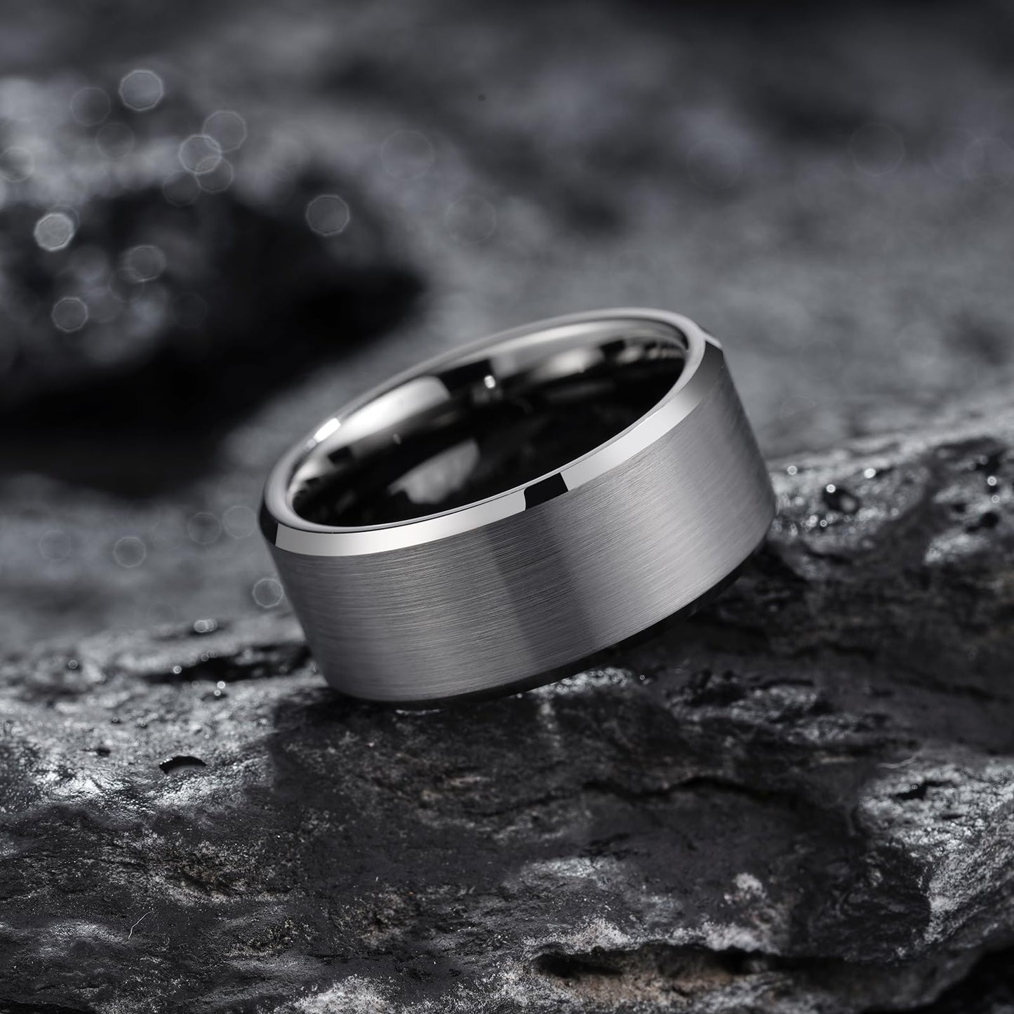 King Will 10mm Tungsten Wedding Band for Men - Gunmetal, Comfort Fit, Size 12