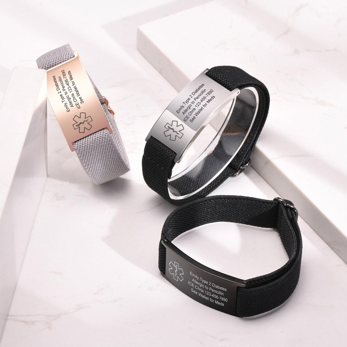 Medical Alert Id Bracelet for Men Women, Custom Engraving Medical Alert Bracelets for Women Men Patients Stainless Steel Emergency Bracelets Wristband,Personalized Mens Life Health Alert Bracelet,1