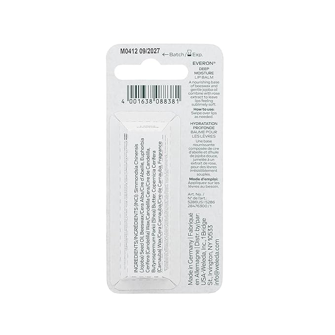 Weleda Everon Lip Balm, Soin Des Levres - 0.17 Oz, White