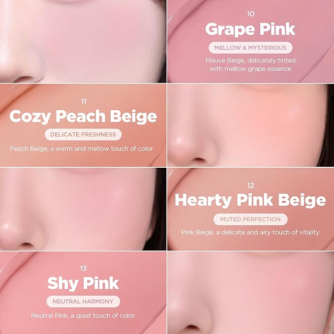 lilybyred Luv Beam Cheek Balm | Heart-Shaped Korean Cream Blush, Semi-Matte Finish, Long-Lasting, Blendable & Buildable, Soft Creamy Texture, Lightweight, Natural Flush, 0.12 oz.(12 Hearty Pink Beige)