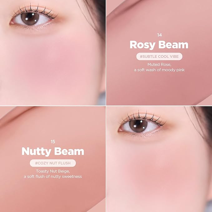 lilybyred Luv Beam Cheek Balm | Heart-Shaped Korean Cream Blush, Semi-Matte Finish, Long-Lasting, Blendable & Buildable, Soft Creamy Texture, Lightweight, Natural Flush, 0.12 oz. (06 Fliuffy Peach)