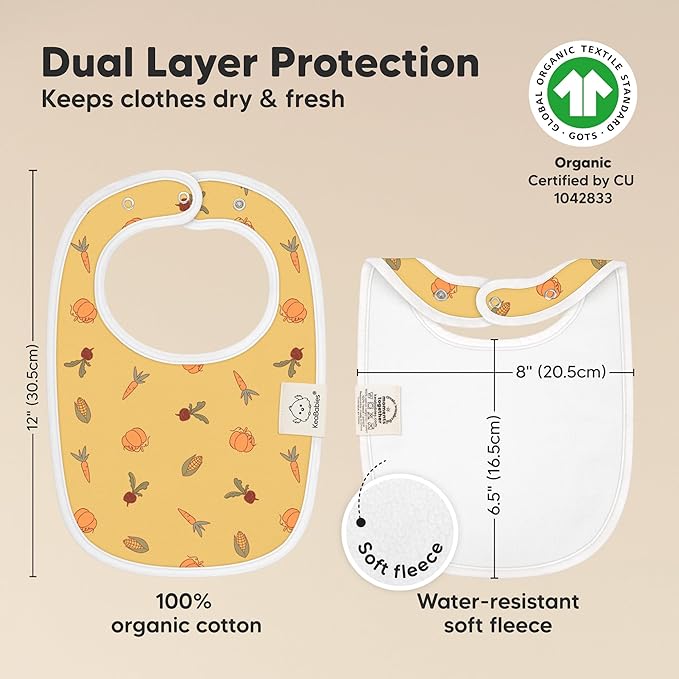 8-Pack Organic Baby Bibs for Boys, Girls - Soft Cotton Drooling and Teething Bibs for Baby Girl & Boy, Extra Absorbent, Easy to Clean & Put On for Toddler, Newborn, Infant 0-24 Months (Countryside)