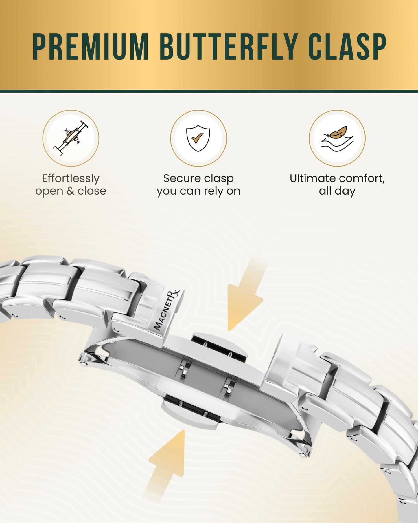 MagnetRX® Magnetic Bracelets for Women - EllipseMAX 5X Strength 5,000 Gauss Magnets - Designed in USA & PATENT PENDING - Premium Titanium Womens Magnetic Bracelet & Adjustable Length (Silver)