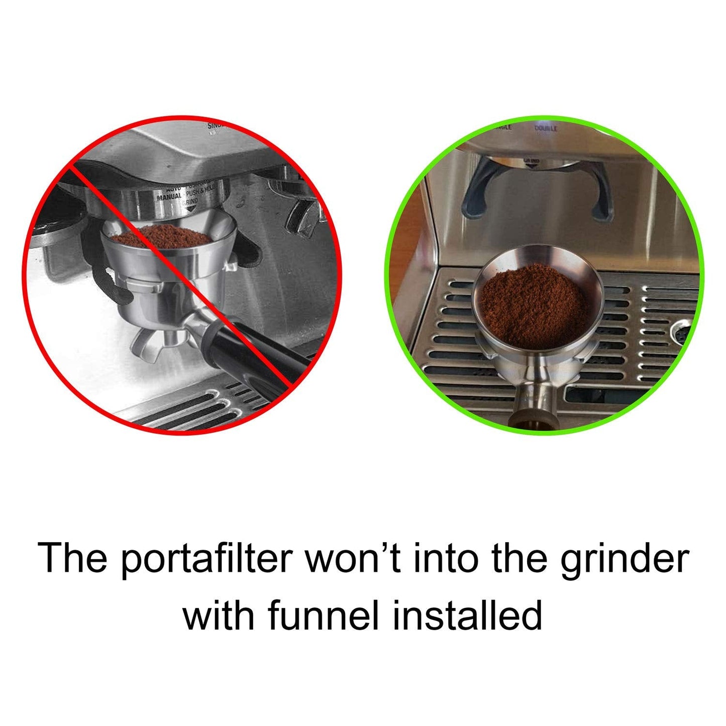 54mm Espresso Dosing Funnel, MATOW Stainless Steel Coffee Dosing Ring Compatible with Breville 54mm Portafilter