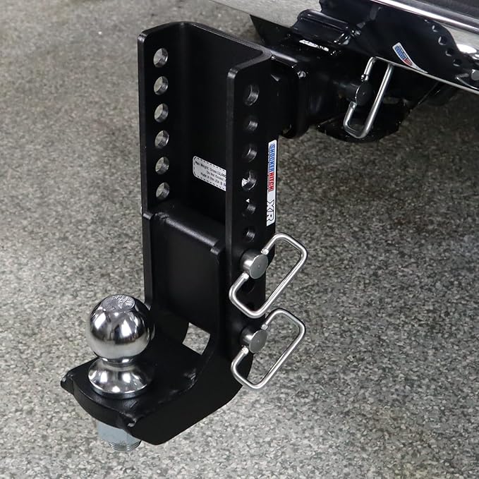 Shocker XR Adjustable Drop Hitch, Fits 2" Hitch Has 2" Ball 0-9" Drop