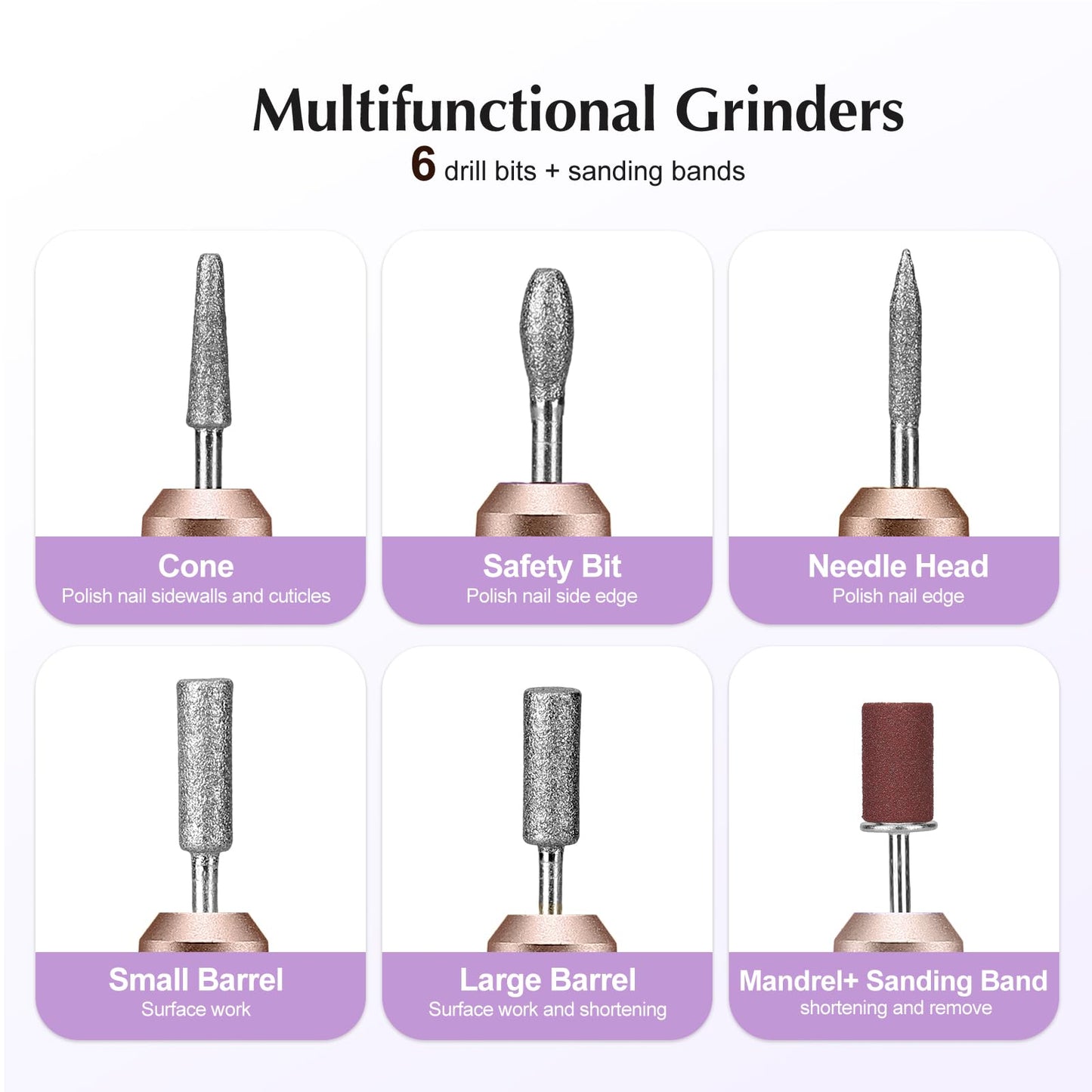 COSLUS C40 Electric Nail Drill File Professional: for Acrylic Gel Dip Powder Nails Portable Nail Machine Kit Manicure Pedicure Tools Polishing Set with Nail Drill Bits Sanding Bands