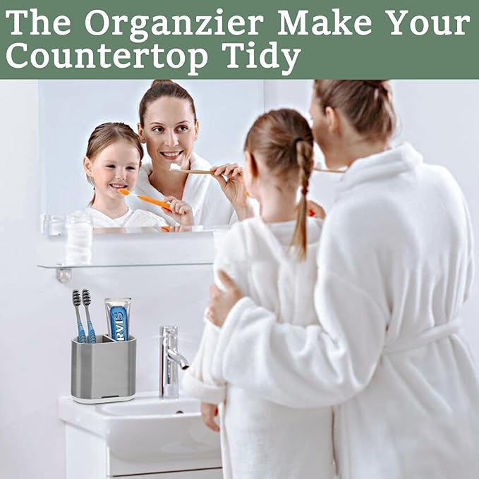 Chintu Toothbrush Holders for Bathrooms, Kids Electric Tooth Brush Holder and Toothpaste Holder for Bathroom Accessories Organizer