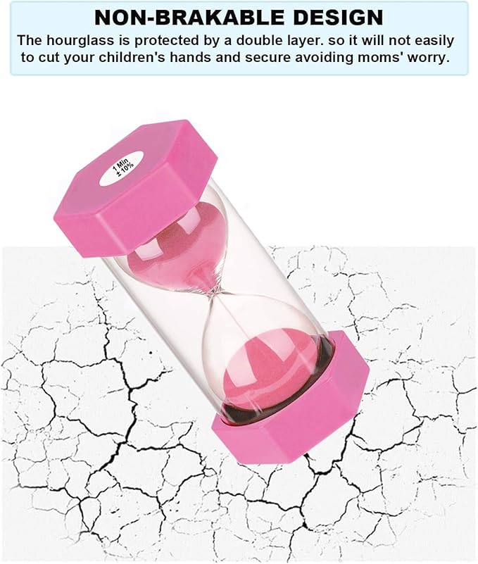SuLiao Colorful Sand Watch - 5 Minute Hourglass, Pink Sand Clock for Kids, Games, Classroom, Kitchen, Decoration