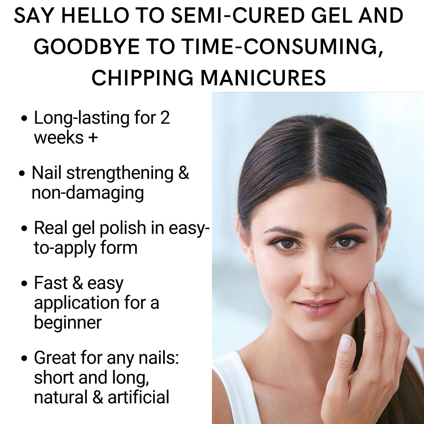 Alice & Bella Nude & Neutral Manicure Kit Bundle - Semi cured gel nail strips duo in Milky White + Pure Strength Clear - mani that works well any outfit & occasion & strengthens your nails