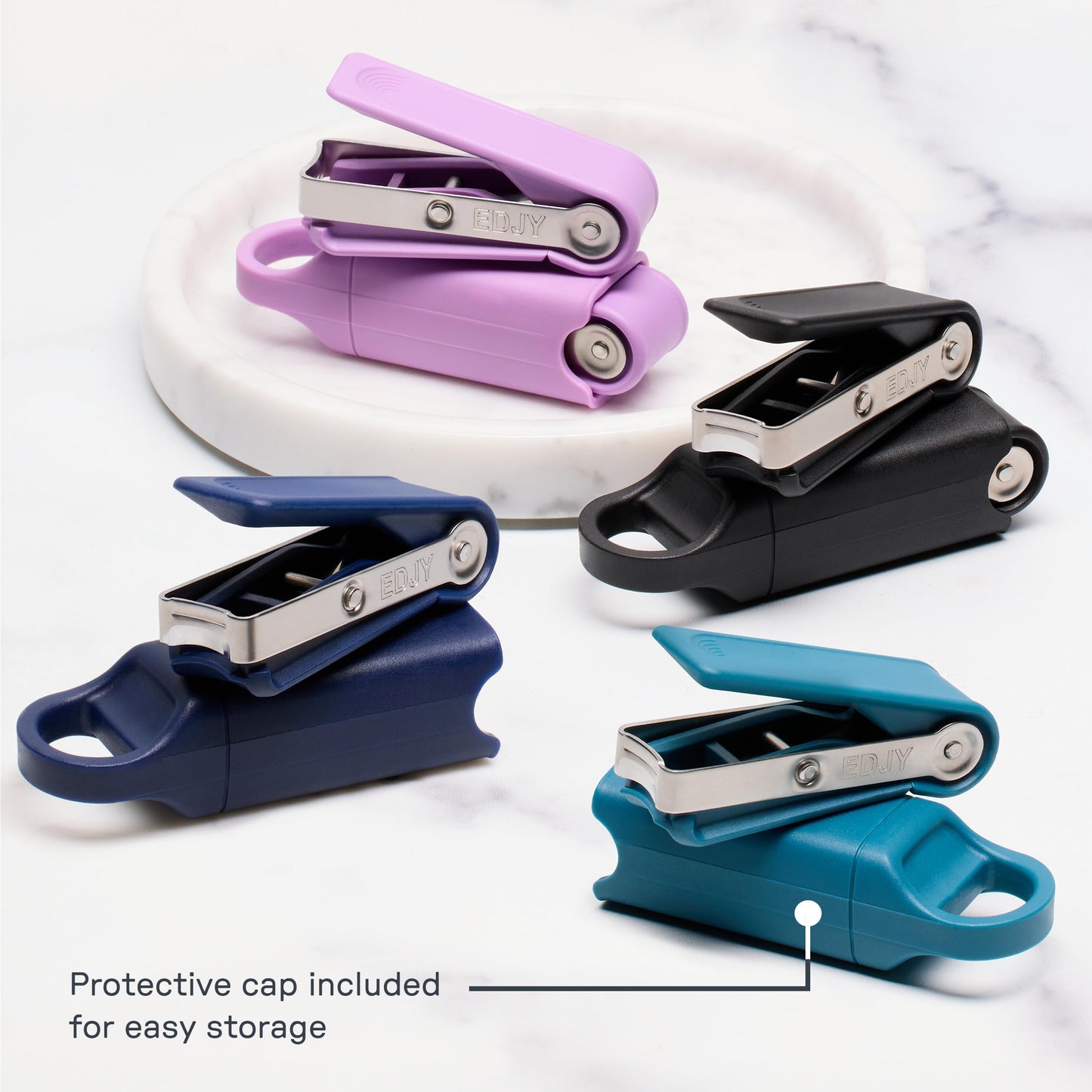 EDJY Fingernail Cutter - Precision Stainless Steel Nail Cutter for Fingernails | Sharp Blade, Ergonomic Design, Durable & Rust-Resistant | Ideal for Men and Women | Black