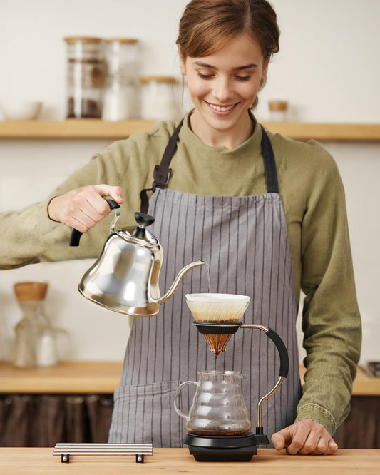 Tea Kettle for Stovetop, Barista's Choice Gooseneck Pour Over with Flow Control, Food Grade Stainless Steel Water Kettle, Tea Pot for Home & Kitchen - Small 28oz, Silver
