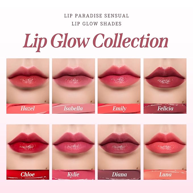 DEARDAHLIA Lip Paradise Sensual Lip Glow (Felicia) - Weightless Hydrating Vegan Lipstick with Glossy Finish, Natural Radiant Glow & Shea Butter Nourishment. 0.11 oz