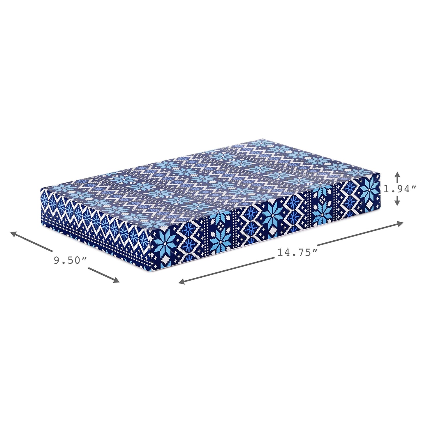 Hallmark Medium Holiday Gift Boxes with Lids (12 Shirt Boxes, 4 Designs: Snowflakes, Stripes, Sweater Pattern, Reindeer) for Christmas, Hanukkah, Holiday Parties, Hostess Gifts