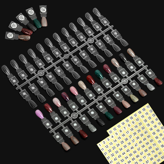 C12rtive 48PCS Magnetic Nail Color Display Tips,Premium Acrylic False Nail Tips for Gel & Regular Polish, Durable, Easy to Color,Perfect for Nail Practice & Professional Use