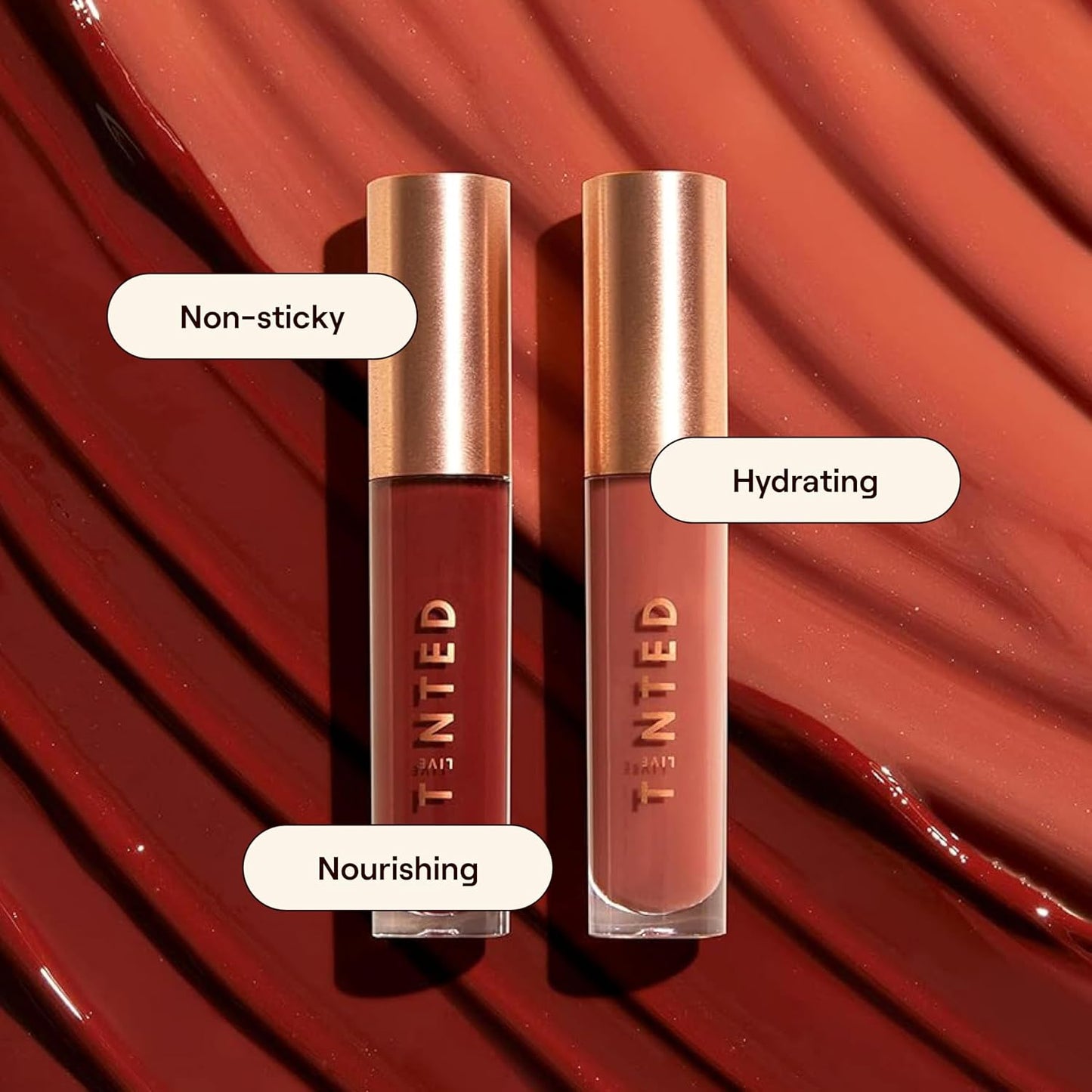 Live Tinted Huegloss High-Shine Lip Gloss - Hydrating, Non-Sticky, Moisturizing Lip Gloss with Hyaluronic Acid, Coconut Oil, and Shea Butter For a Soft Barrier & Seals in Moisture - Mauve