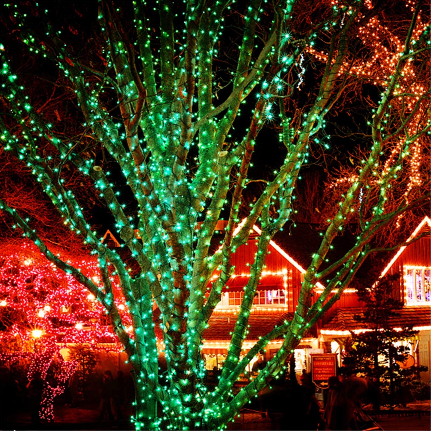 HOME LIGHTING 200 LED 66FT Christmas String Lights, St Patricks Day Fairy Lights with 8 Lighting Modes, String Mini Light Plug in for Indoor Outdoor Tree Garden Wedding Party Decoration, Green