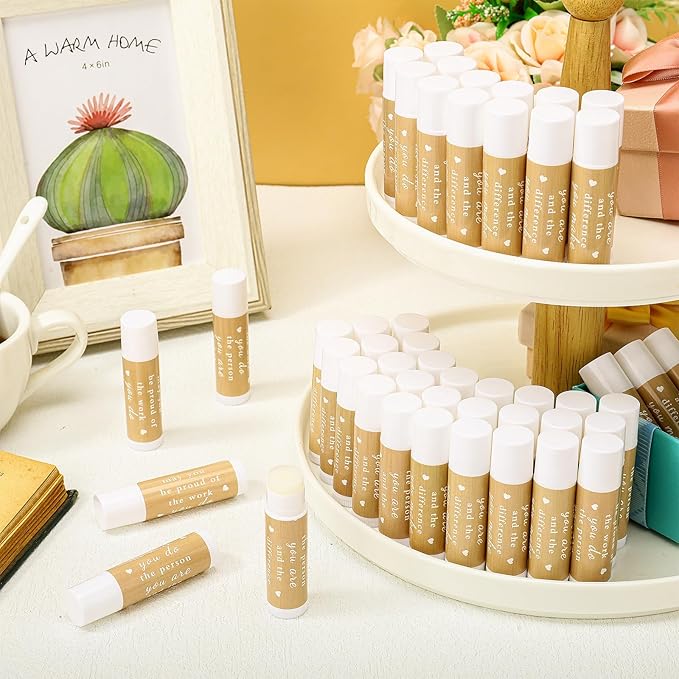 Demissle 72 Pcs Thank You Lip Balm Appreciation Gifts Bulk Inspirational You're the Balm Vanilla Ingredients Lips Care for Thanksgiving Christmas Appreciation Favor Employee Coworker Volunteer
