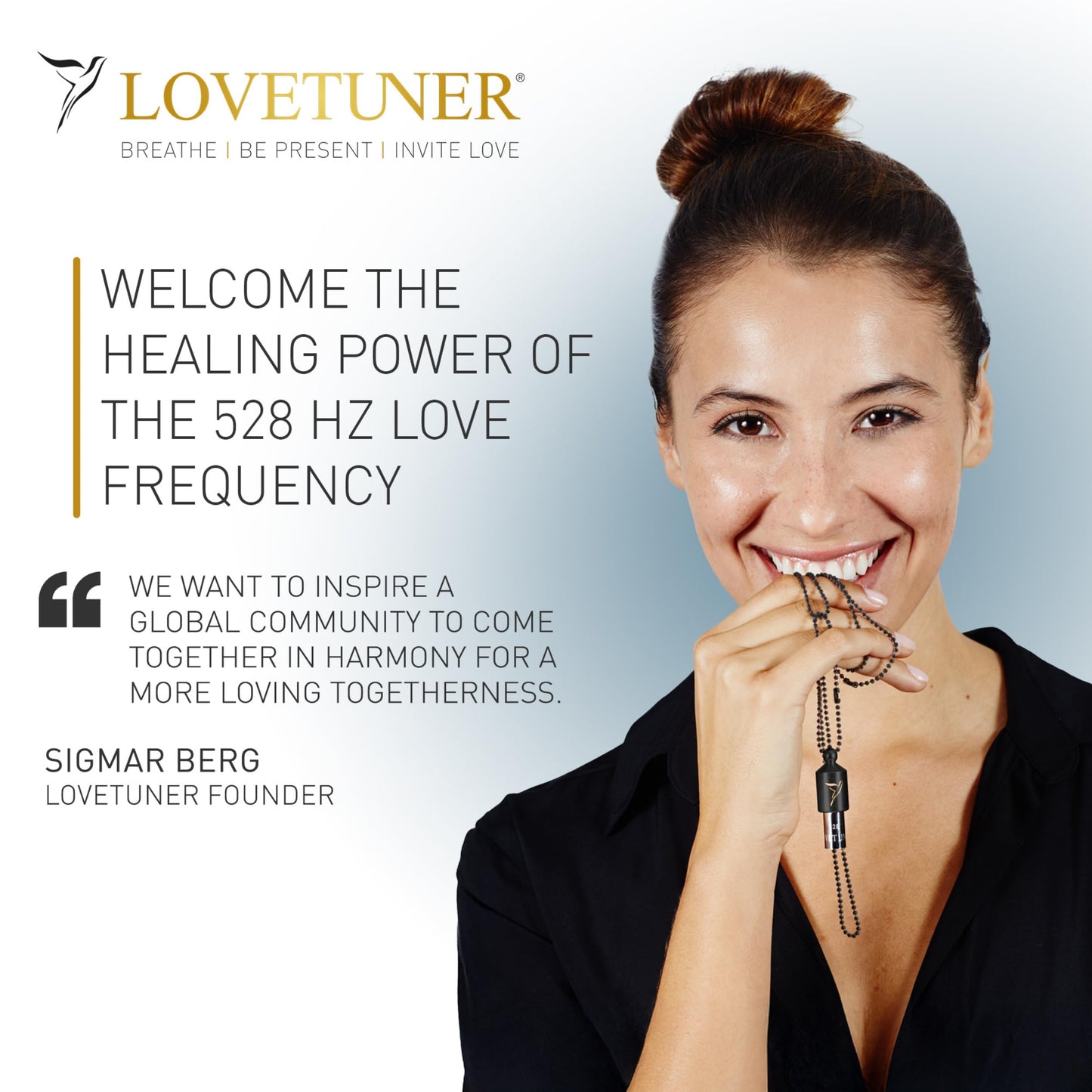 LOVETUNER 528Hz Breathing Necklace for Stress Relief, Mindfulness & Meditation | Sound Healing Whistle for Anxiety, Focus, Calm & Relaxation | Emotional Wellness, Inner Peace & Balance Necklace