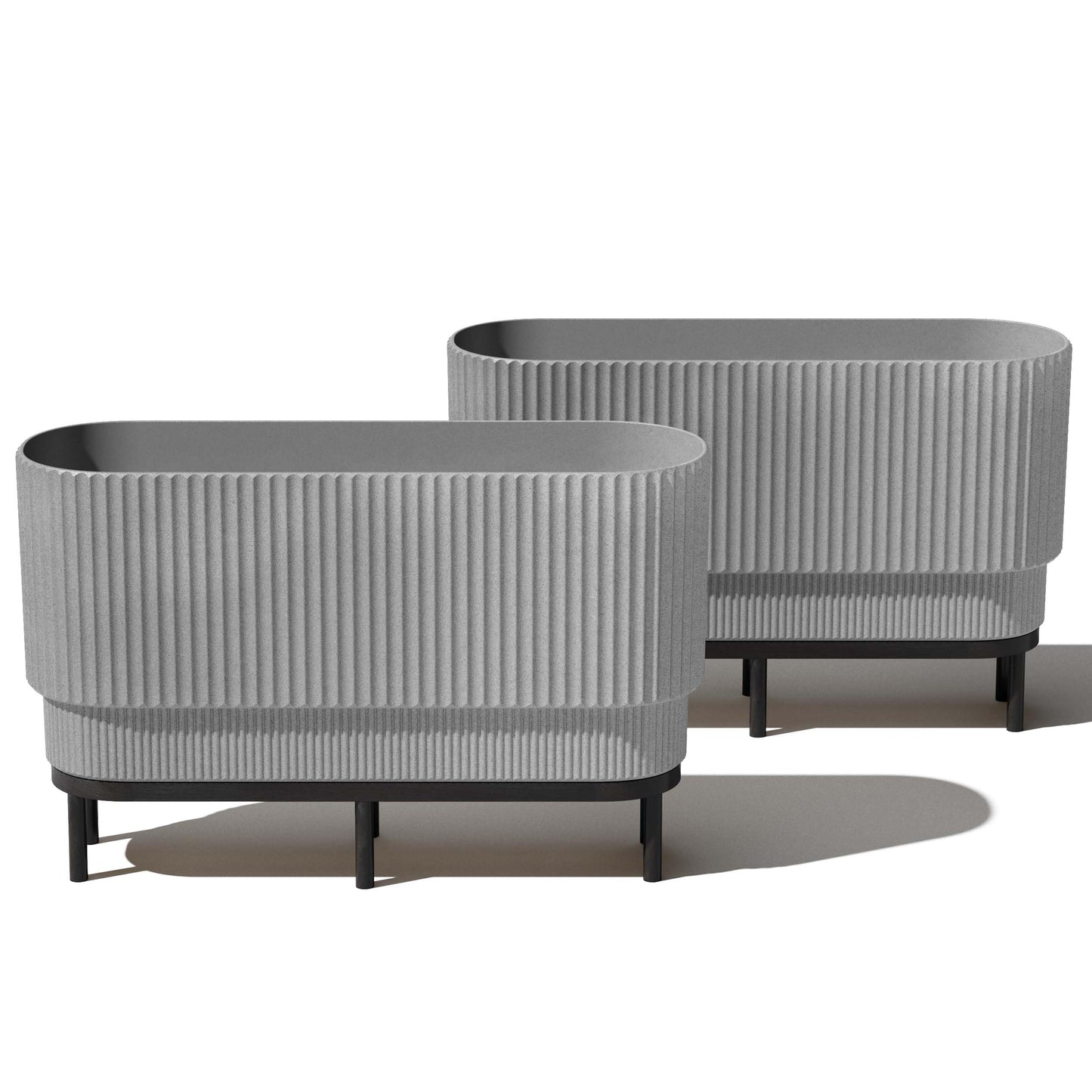 Veradek Demi Series Raised Long Planter for Indoor/Outdoor Use | Made from Plastic & Stone w/Wooden Stand | Modern Patio Décor for Flowers/Shrubs