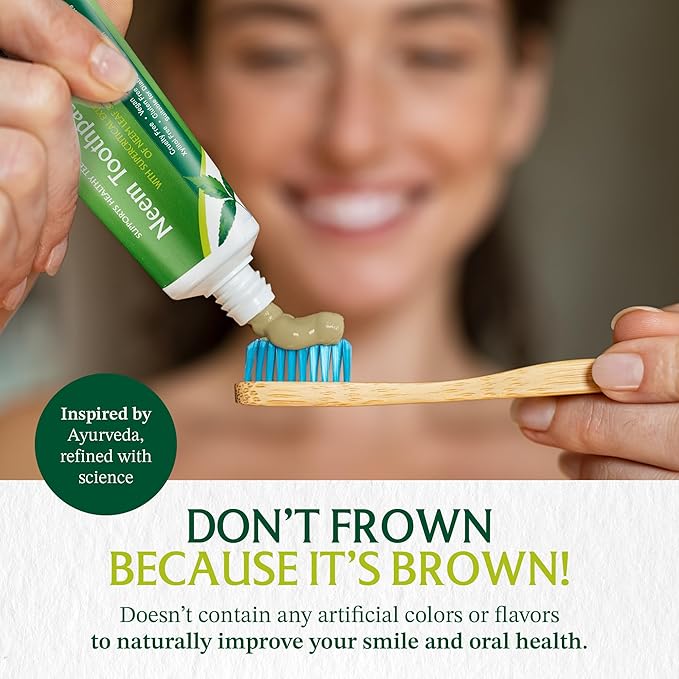 Neem Fluoride Free Toothpaste - Adult and Children Friendly - 100% Vegan Natural Toothpaste, Gluten Free, No Artificial Ingredients - Supports Daily Gum Care - with Clove & Stevia (Single Pack)