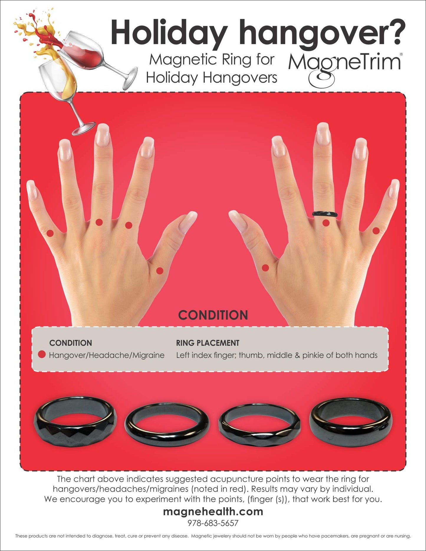 Hangover Ring-Magnetic Hematite 6mm Band Ring (12)