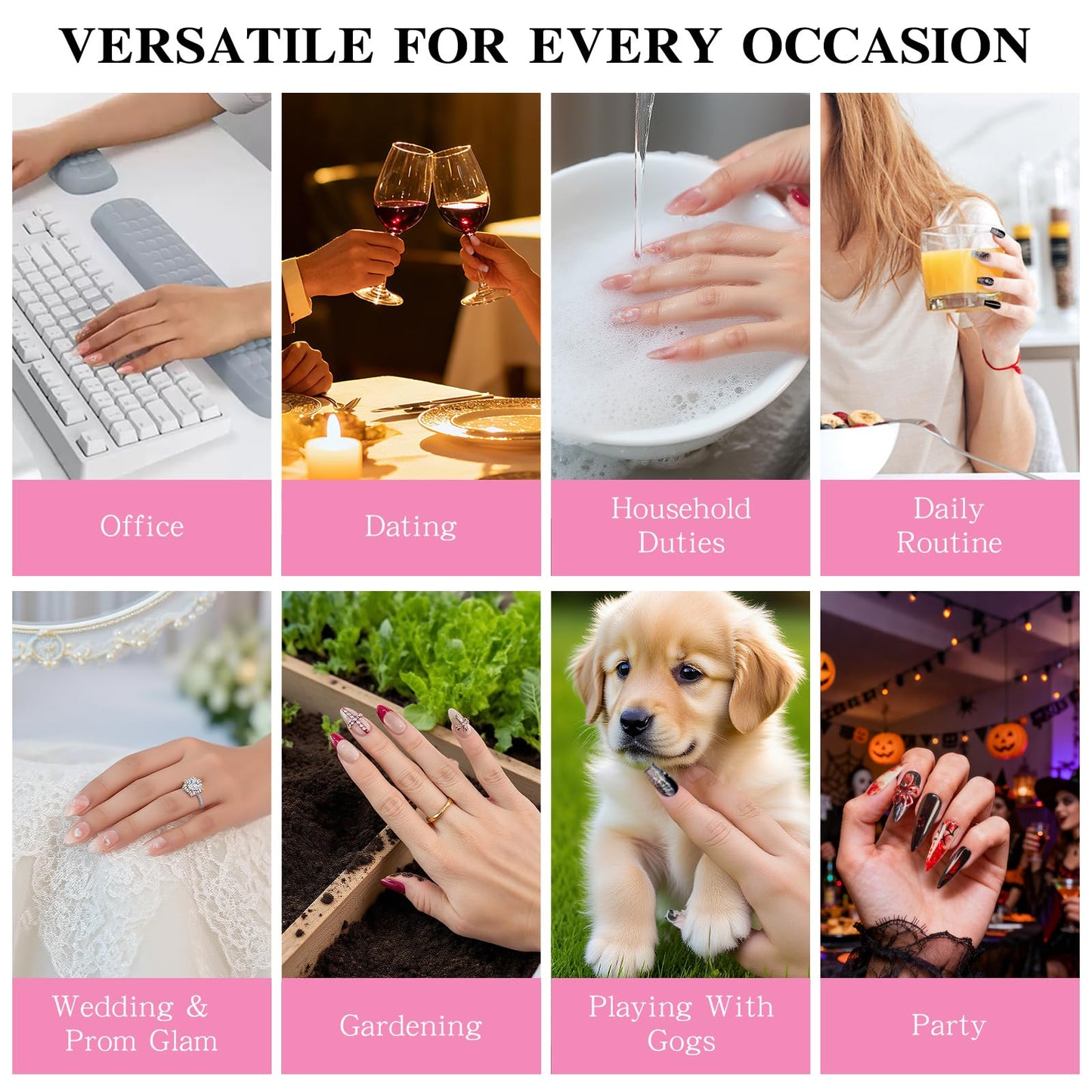 Yacey Luxury Emerald Handmade Press on Nails, Long Almond Reusable False Nails Press Ons, Gemstone Cat Eyes Thick Acrylic Fake Nails, 3D Bling Glue on Nails for Women Girls (10 Pcs, M)