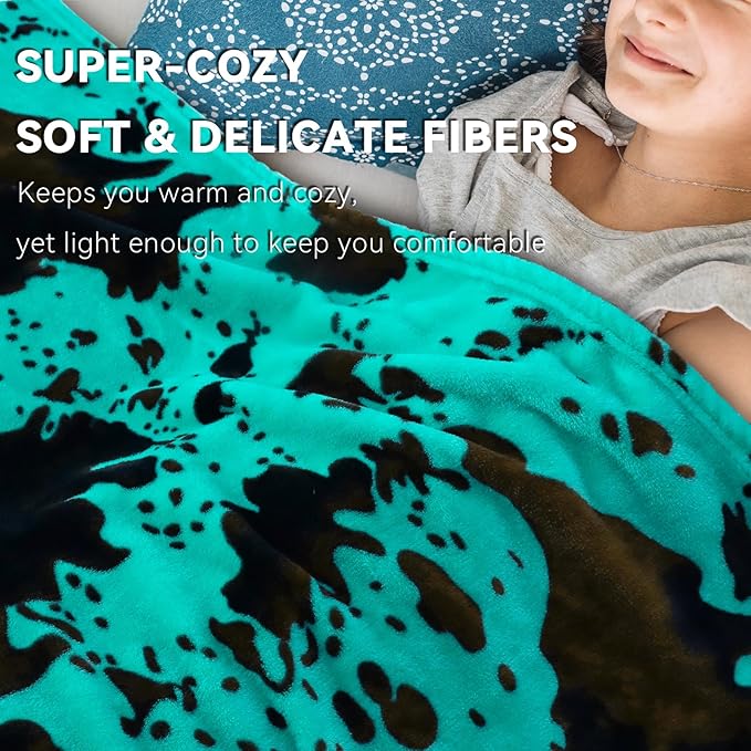 Teal Throw Blanket for Bed King Size - Extra Large Soft Warm Turquoise Fleece Bedding for Bedroom Livingroom | Cozy Gifts for Women Men