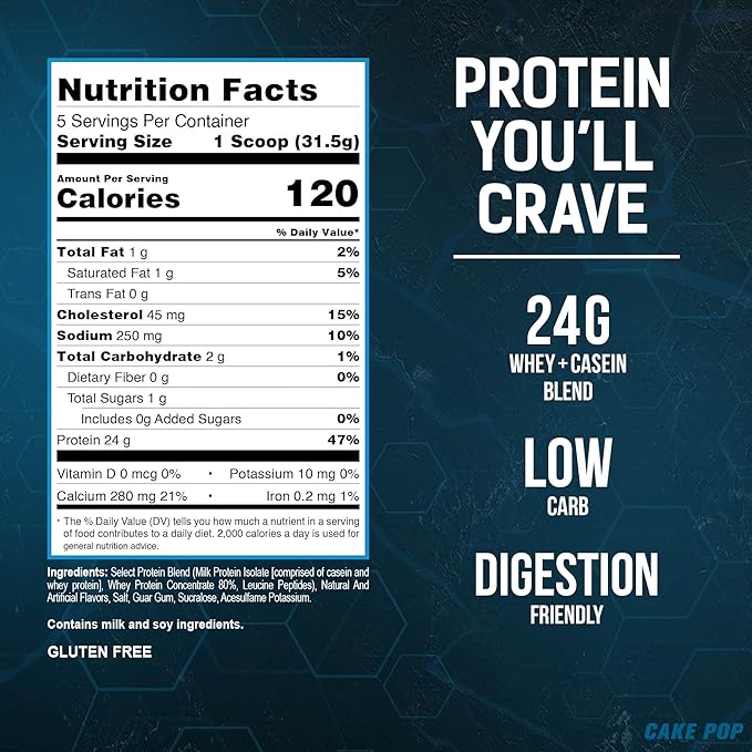 PEScience Select Low Carb Protein Powder, Cake Pop, 5 Serving, Whey and Casein Blend, Keto Friendly, Gluten Free, Best Tasting, Clean Isolate for Women and Men