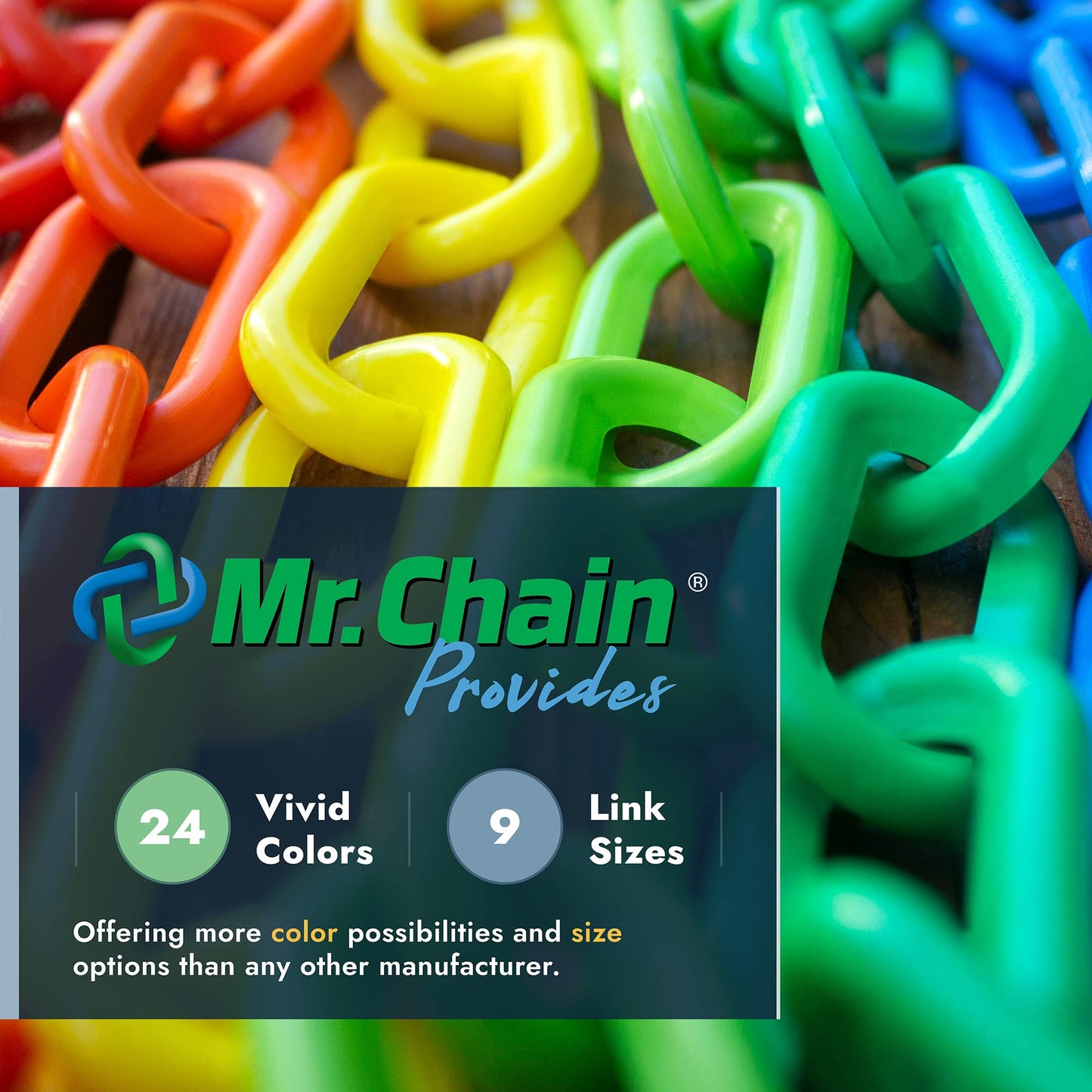 Mr. Chain Plastic Barrier Chain, White, 1.5-Inch Link Diameter, 25-Foot Length (30001-25)