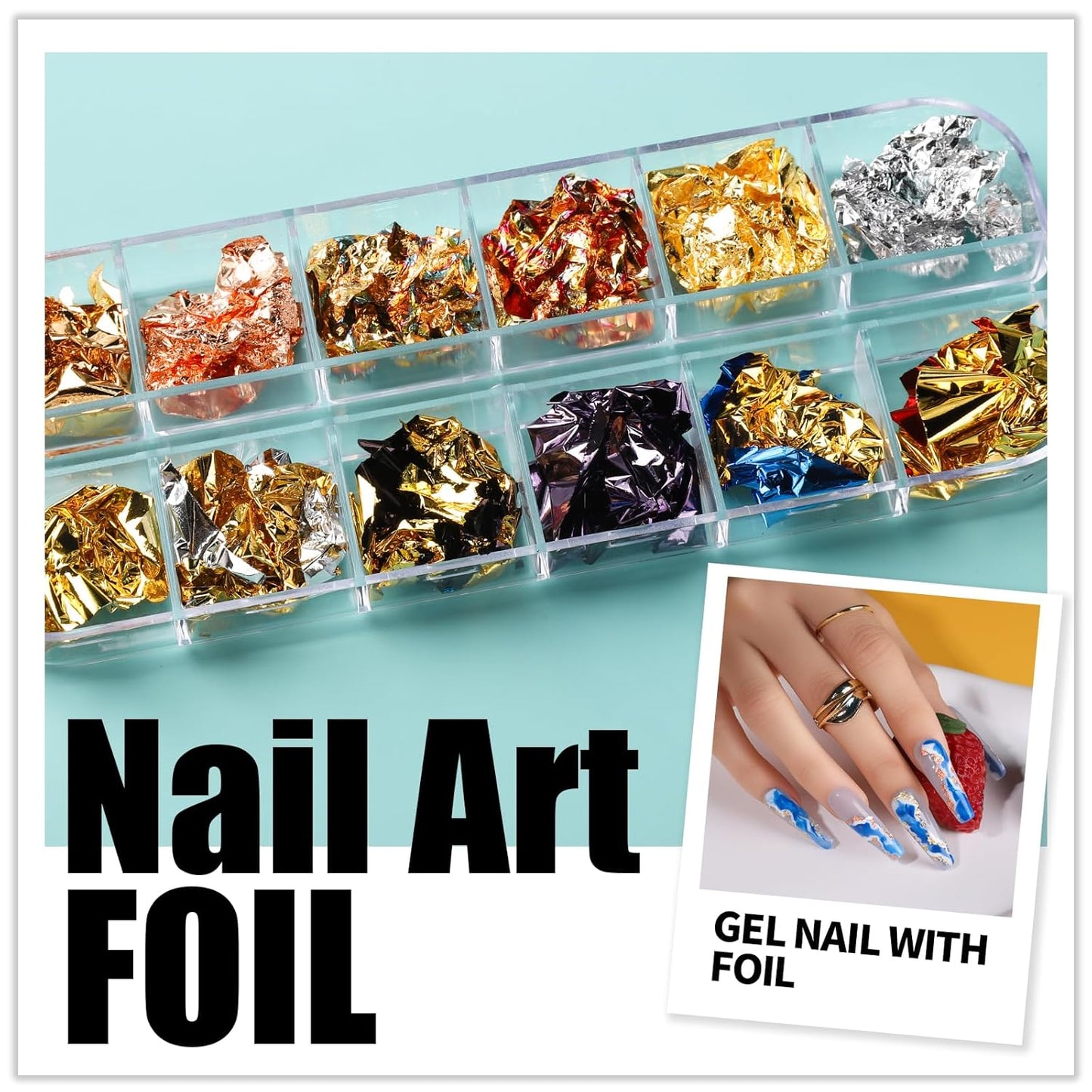 Teenitor Nail Art Brushes Nail Art Tools, Nail Brushes for Nail Art Kit with Nail Stickers, Nail Design Tools Nail Design Brushes Nail Gems, Nail Stuff Dotting Tools Nail Art Stickers Nail Supplies